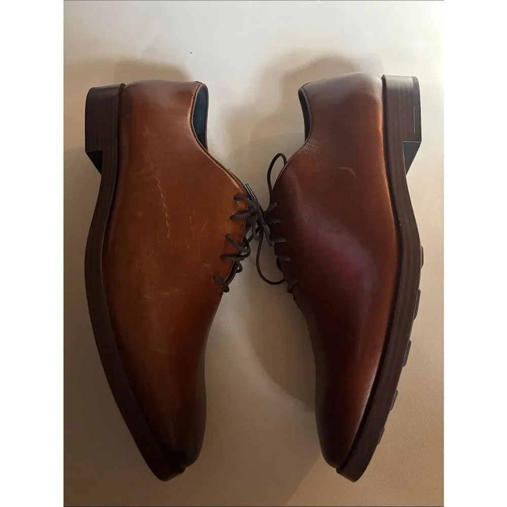 Cole Haan Jefferson Grand Wholecut Oxford British Tan Leather Shoes Size 11 New